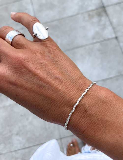 Minimal simplistic silver bracelet