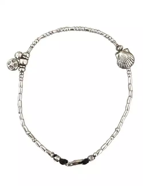 Heat wave silver anklet