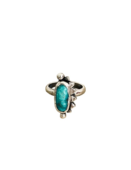 sterling silver with natural turquoise ring