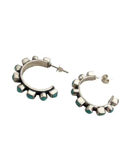 Turquoise hoop earrings