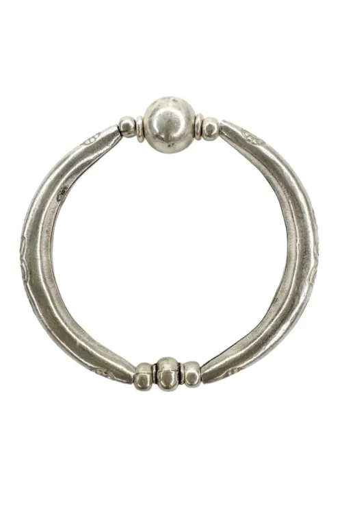 chunky handmade stretch pure silver bracelet. Perfect for a bracelet stack. Ocean safe