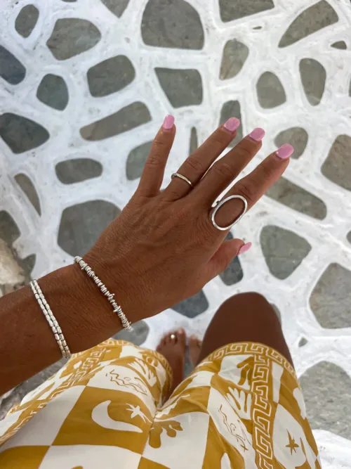 euro summer silver jewellery minimal style everyday ring ocean safe.