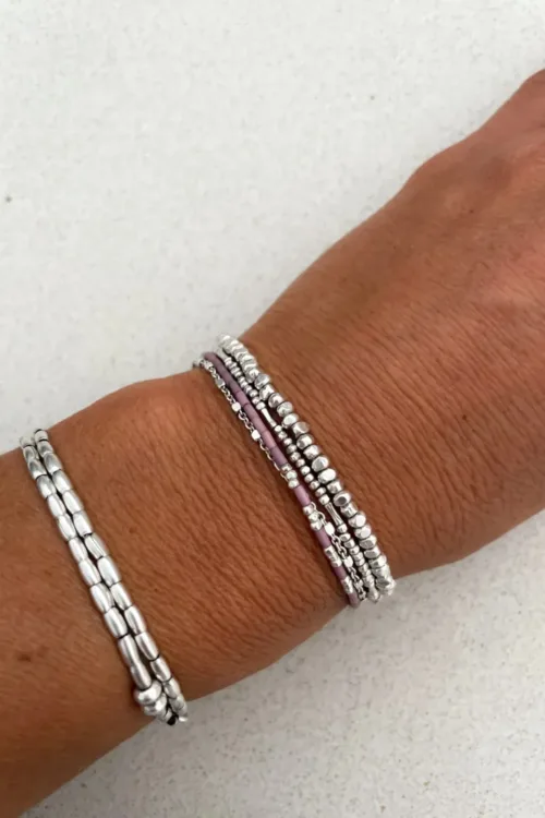 tight double sterling silver wrap bracelet for everyday wear water safe