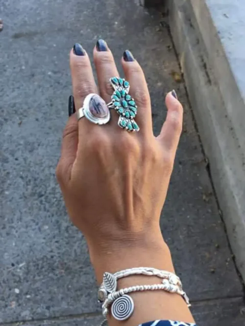 rhodonite gemstone sterling silver ring ocean safe