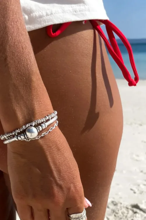 the perfect pure silver bracelet stack. Ocean safe bracelets that can be worn everyday. Handmade in Sydney, Australia.