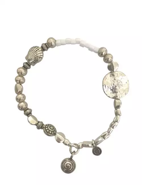 Escape Silver Bracelet (white)