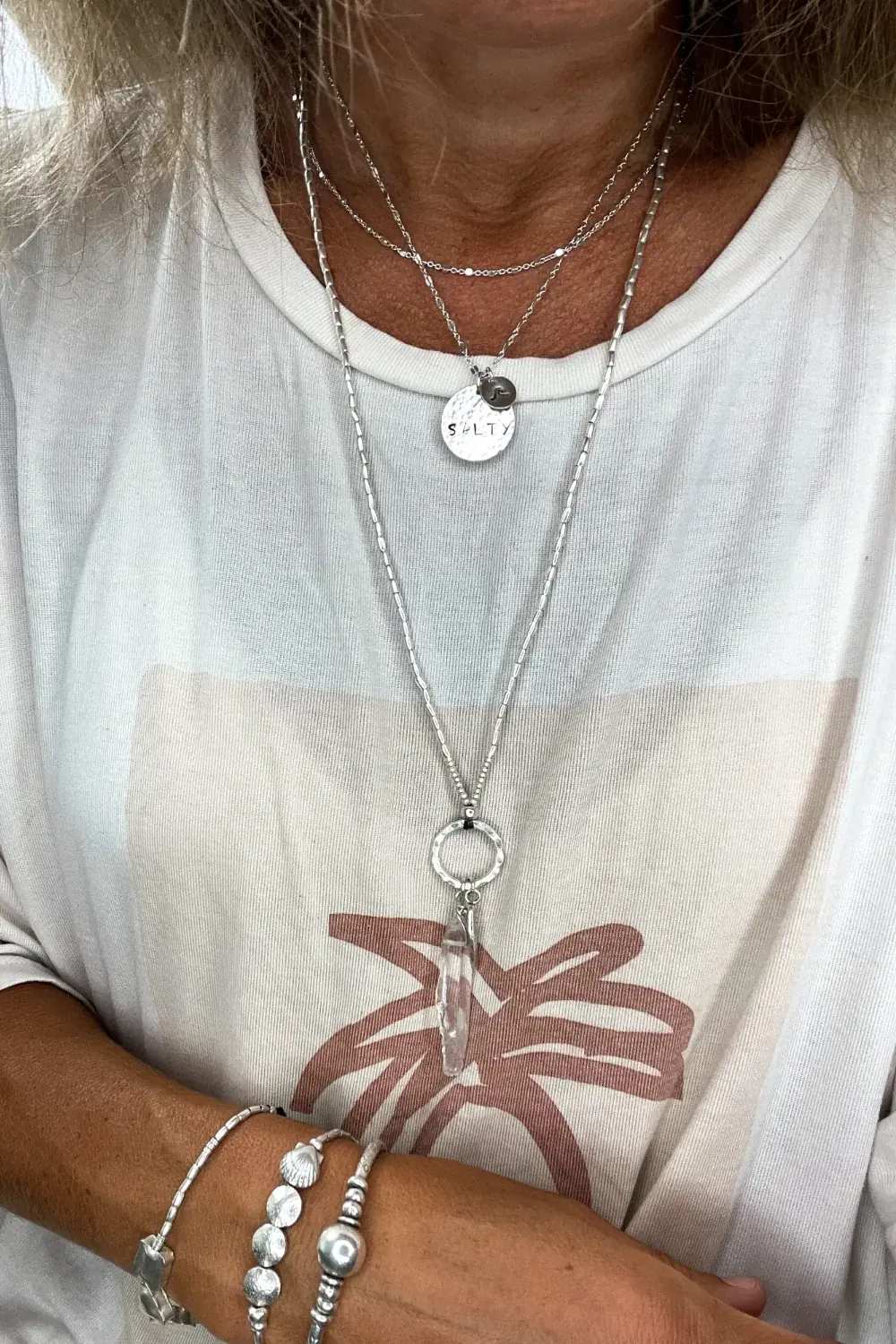 Salty Silver Chain Necklace - Image 2