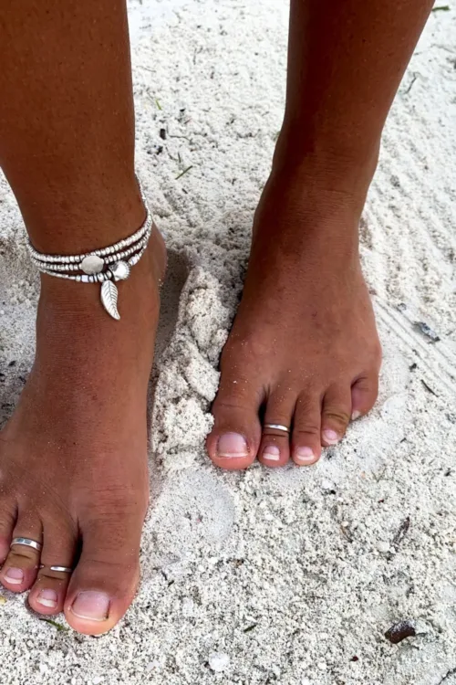 pure silver faceted nugget anklet. Chunky style and looks great worn solo or stacked with other anklets. Ocean safe for everyday wear.