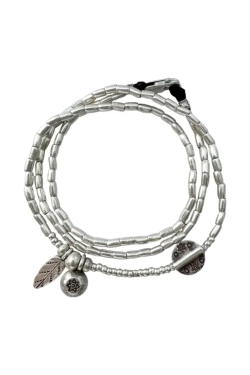 water safe sterling silver jewellery wild heart triple wrap bracelet boho style