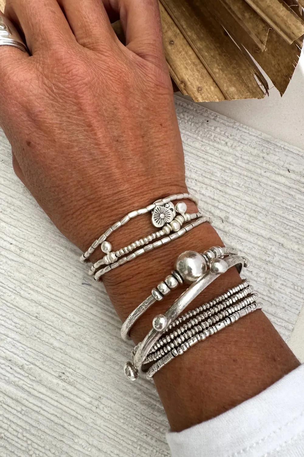 water safe sterling silver jewellery wild heart triple wrap bracelet boho style