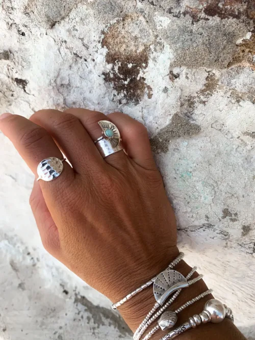 dainty sterling silver ring for a minimal yet eye catching ring. ocean safe