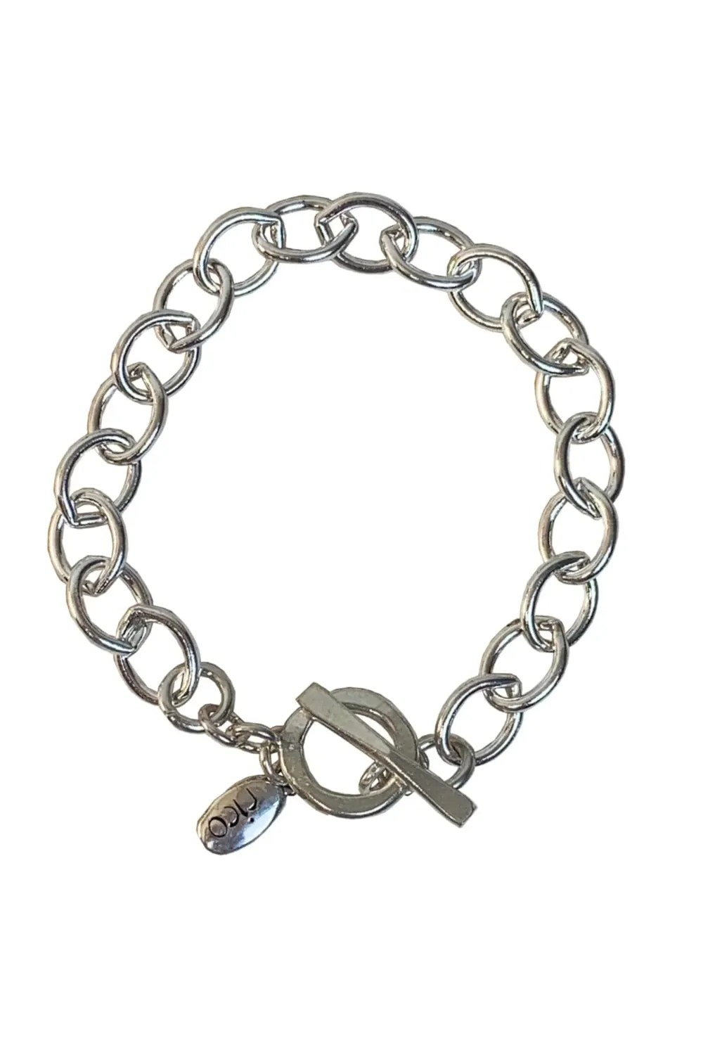 sterling silver large link chain bracelet. ocean safe. customisable add on charm options.