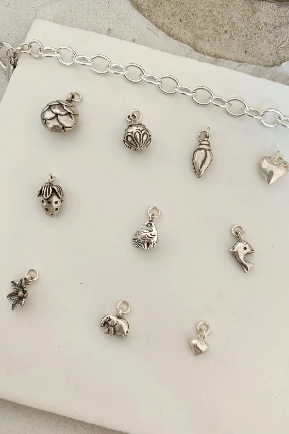 sterling silver large link chain bracelet. ocean safe. customisable add on charm options.