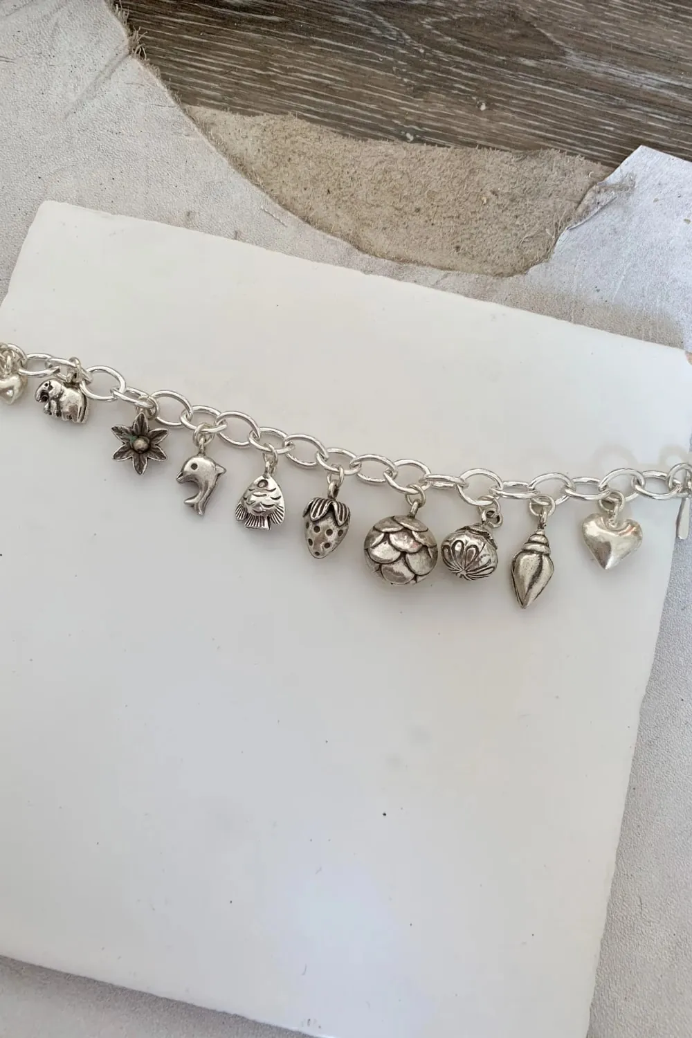 sterling silver large link chain bracelet. ocean safe. customisable add on charm options.