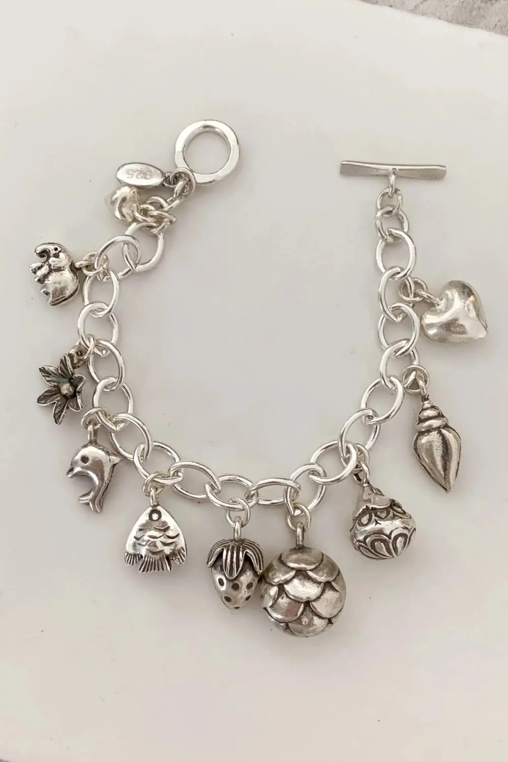 sterling silver large link chain bracelet. ocean safe. customisable add on charm options.