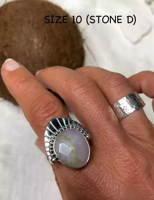 pink empress silver ring with pink opal gemstone