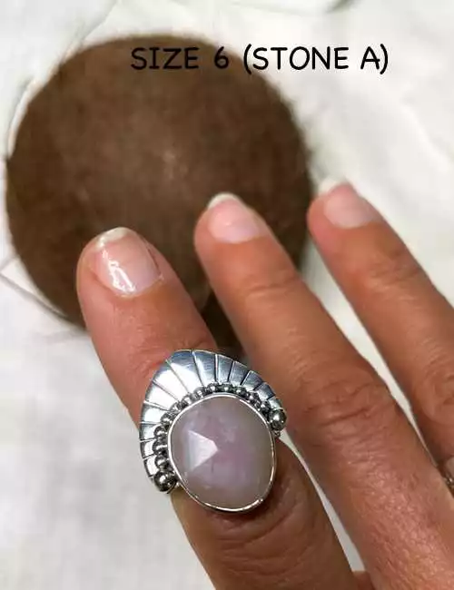 pink empress silver ring with pink opal gemstone