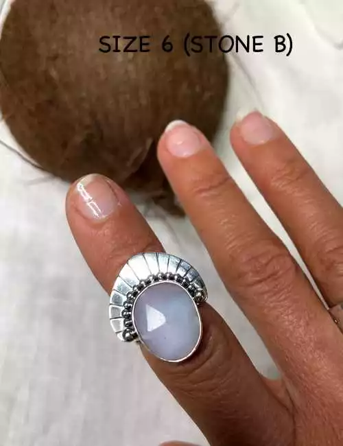 pink empress silver ring with pink opal gemstone