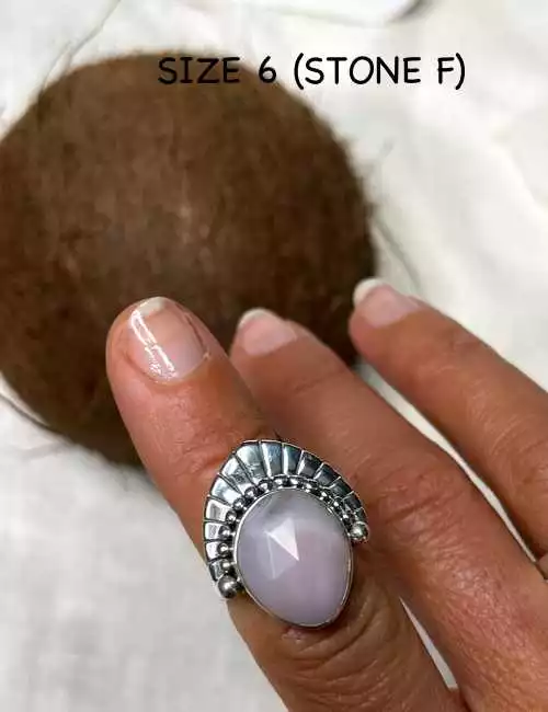 pink empress silver ring with pink opal gemstone