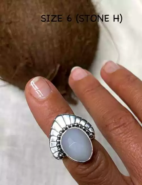 pink empress silver ring with pink opal gemstone