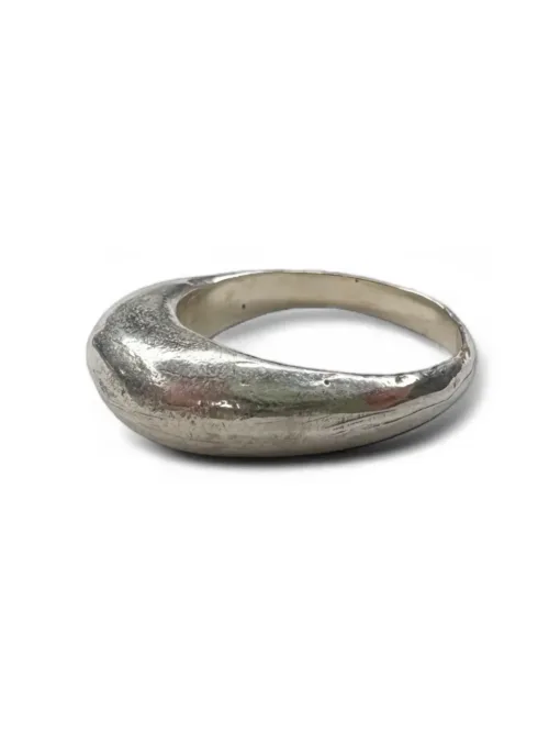 chunky sterling silver solid ring. Tall profile. Great for building a ring stack. Adds texture to any ring style. Ocean safe
