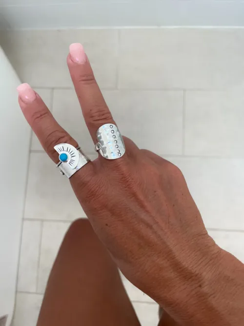 sterling silver disk ring chunky style. Designed to wear everyday. Ocean safe