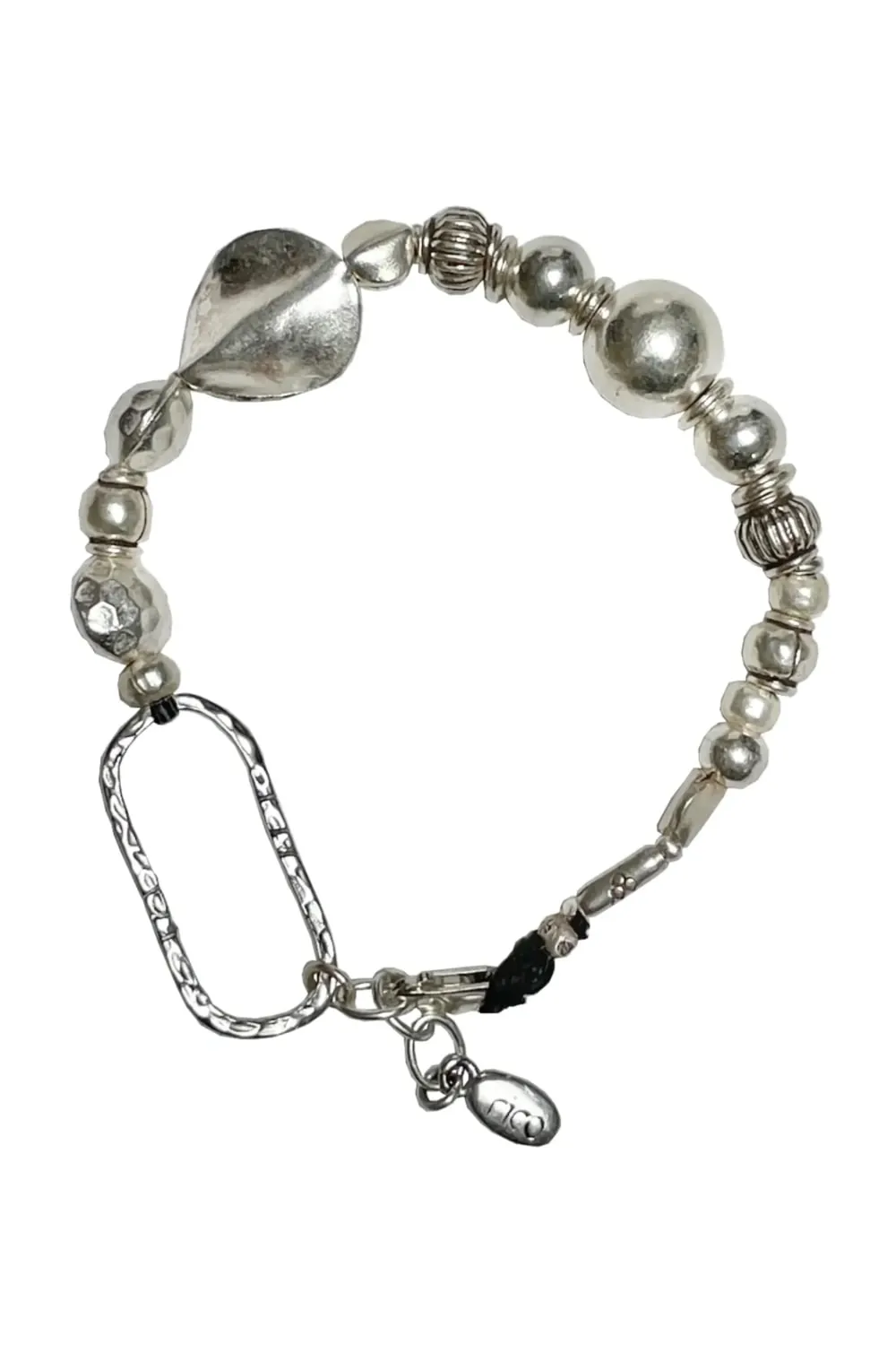 chunky pure silver bracelet - perfect for bracelet stack - women's bracelet - ocean safe