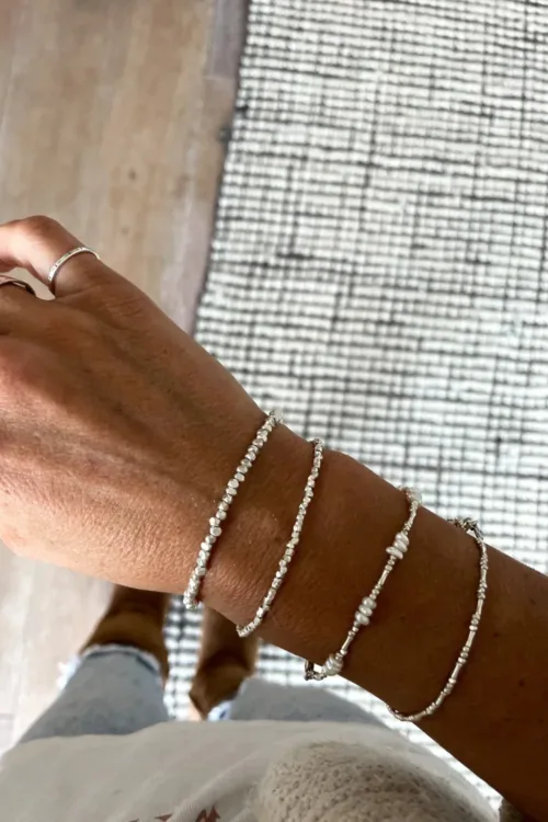 minimal dainty style pure silver bracelet. sterling silver jewellery. perfect for stacking.