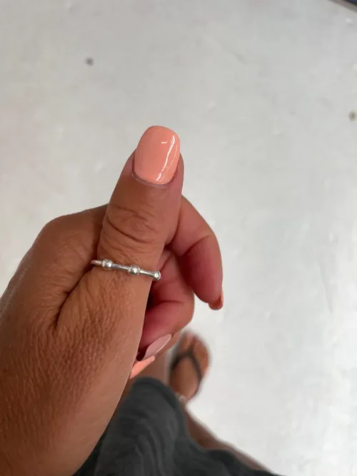 sterling silver ring with silver ball details. Ocean safe