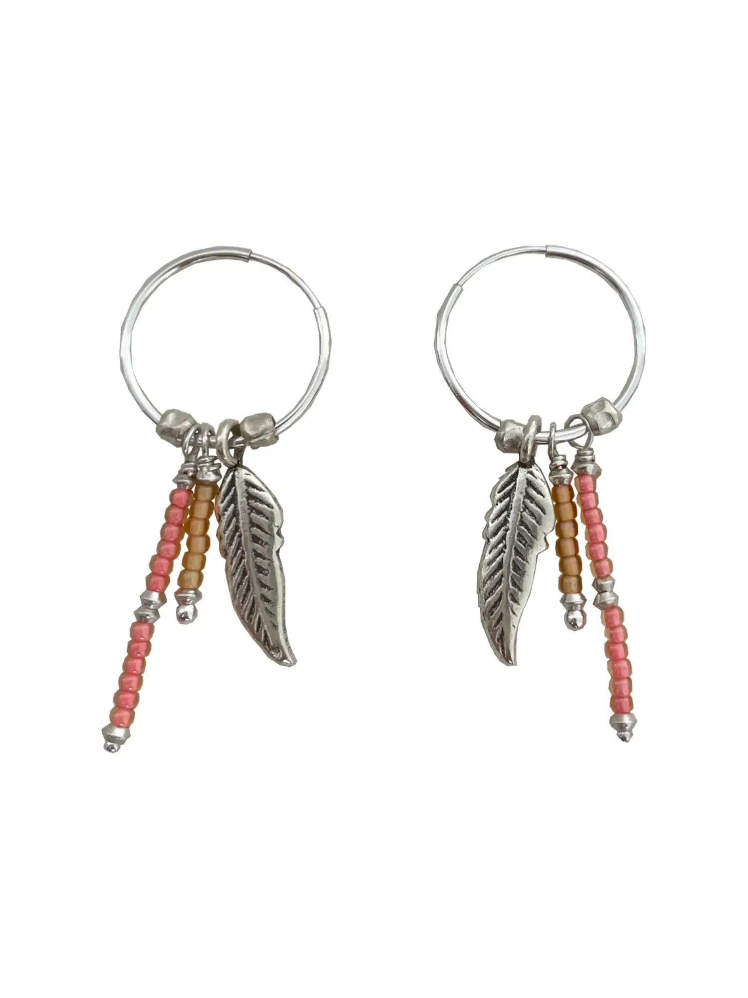 Handmade sterling silver hoop earrings with tassel– Add style to any outfit