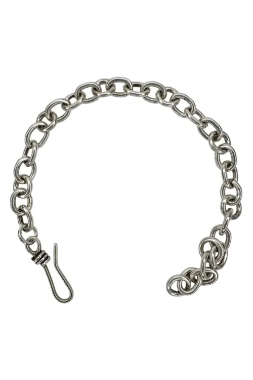 handmade chunky sterling silver oval link chain bracelet. water safe, wear everyday