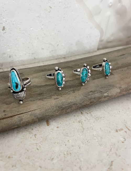 sterling silver with natural turquoise ring