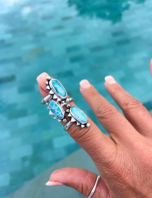 sterling silver with natural turquoise ring