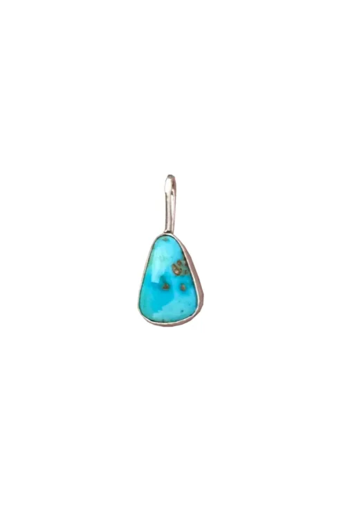 handmade sterling silver tear shape pendant with genuine turquoise. Handmade in Sydney, Australia. Ocean safe