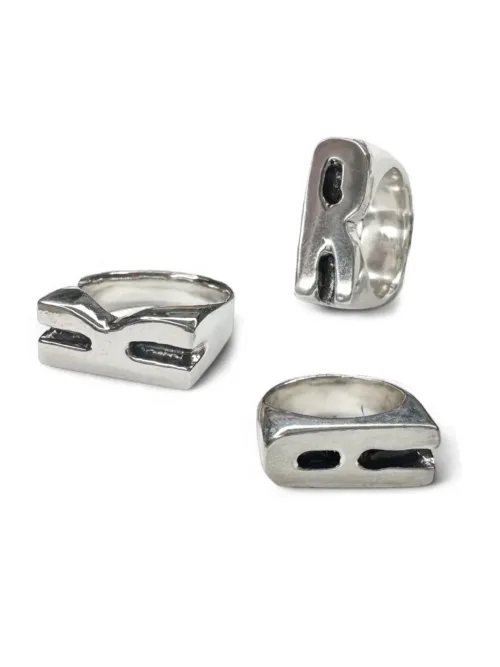 custom made initial sterling silver signet ring. chunky silver ring - ocean safe - personalised jewellery