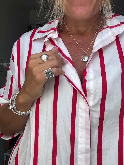 custom made initial sterling silver signet ring. chunky silver ring - ocean safe - personalised jewellery