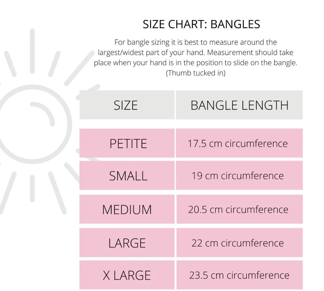 handmade silver jewellery bracelet size chart