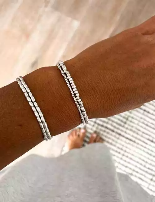 Minimal simplistic silver bracelet