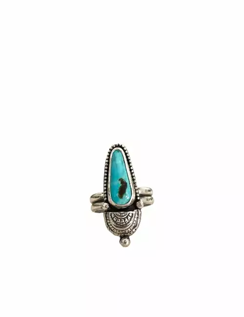 sterling silver with natural turquoise ring