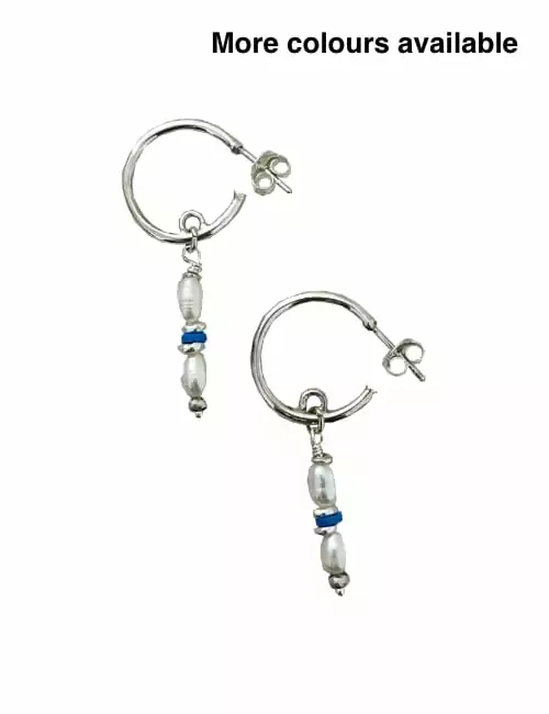 sterling silver half hoop pearl earring