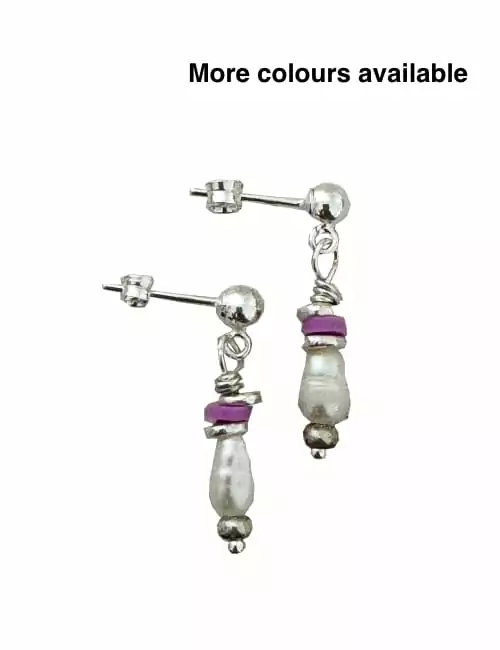 sterling silver studd pearl earring