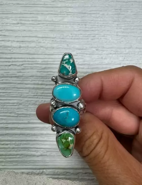 stone stacked turquoise ring