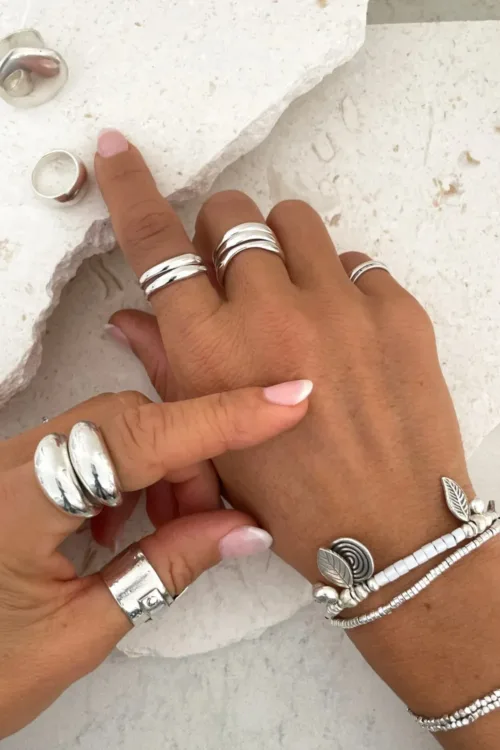 bohemian style silver jewellery. sterling silver bracelet with silver charms - water safe for everyday wear. A great option for a bracelet stack