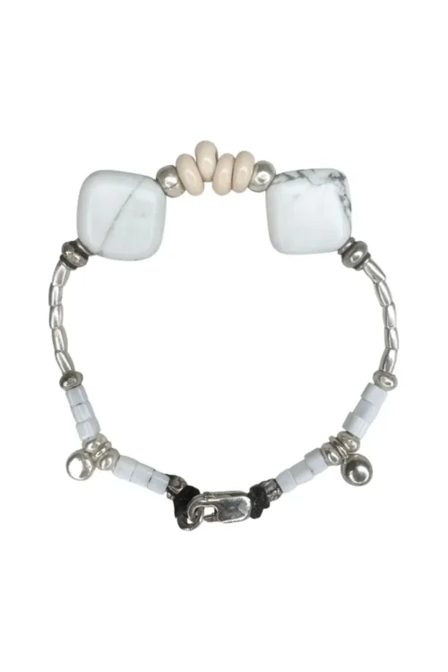 white washed pure silver bracelet. perfect for those beach bums and to add texture to any bracelet stack. Ocean safe
