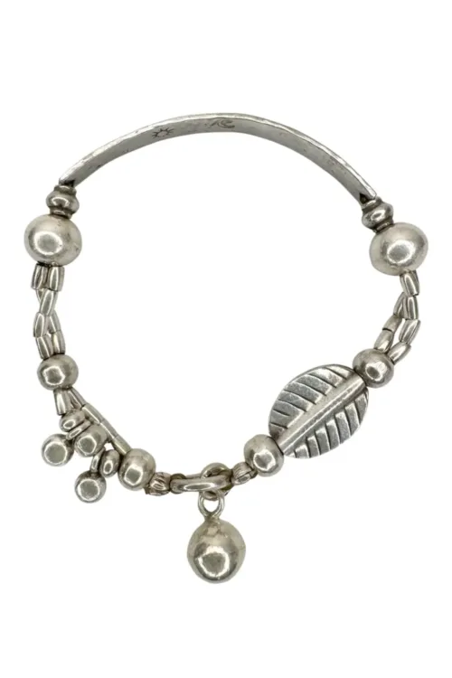 customisable hand stamped bracelet. sterling silver stretch bracelet for the active adventurer. water safe