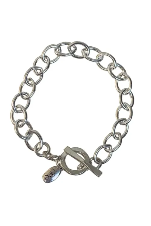 sterling silver large link chain bracelet. ocean safe. customisable add on charm options.