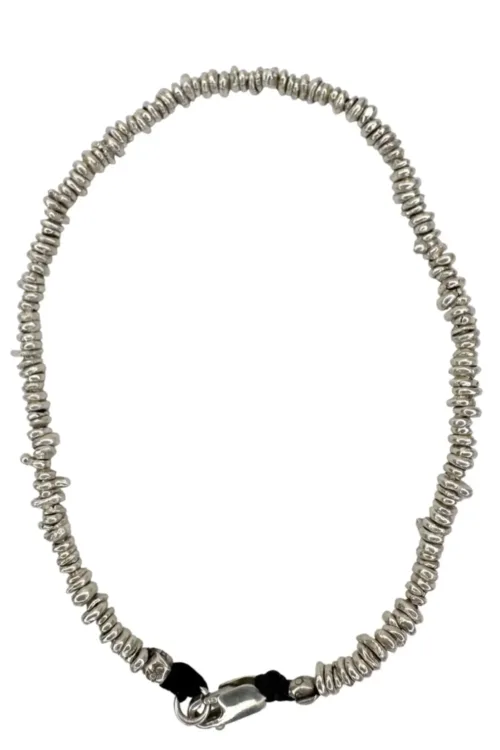 pure silver faceted raw disc anklet. Chunky style and looks great worn solo or stacked with other anklets. Ocean safe for everyday wear.