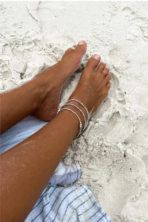 simple style pure silver anklet. Made to wear everyday. Staple jewellery - ocean safe