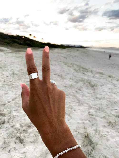 sterling silver signet ring. ocean safe