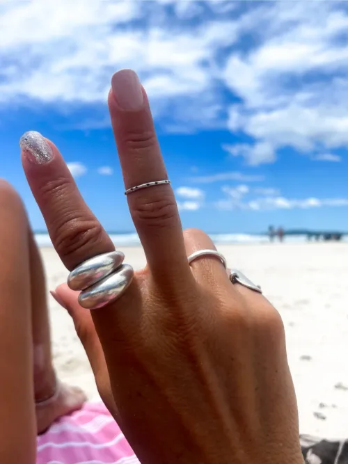 sterling silver chunky ring. Dome style ring perfect for stacking. Ocean safe